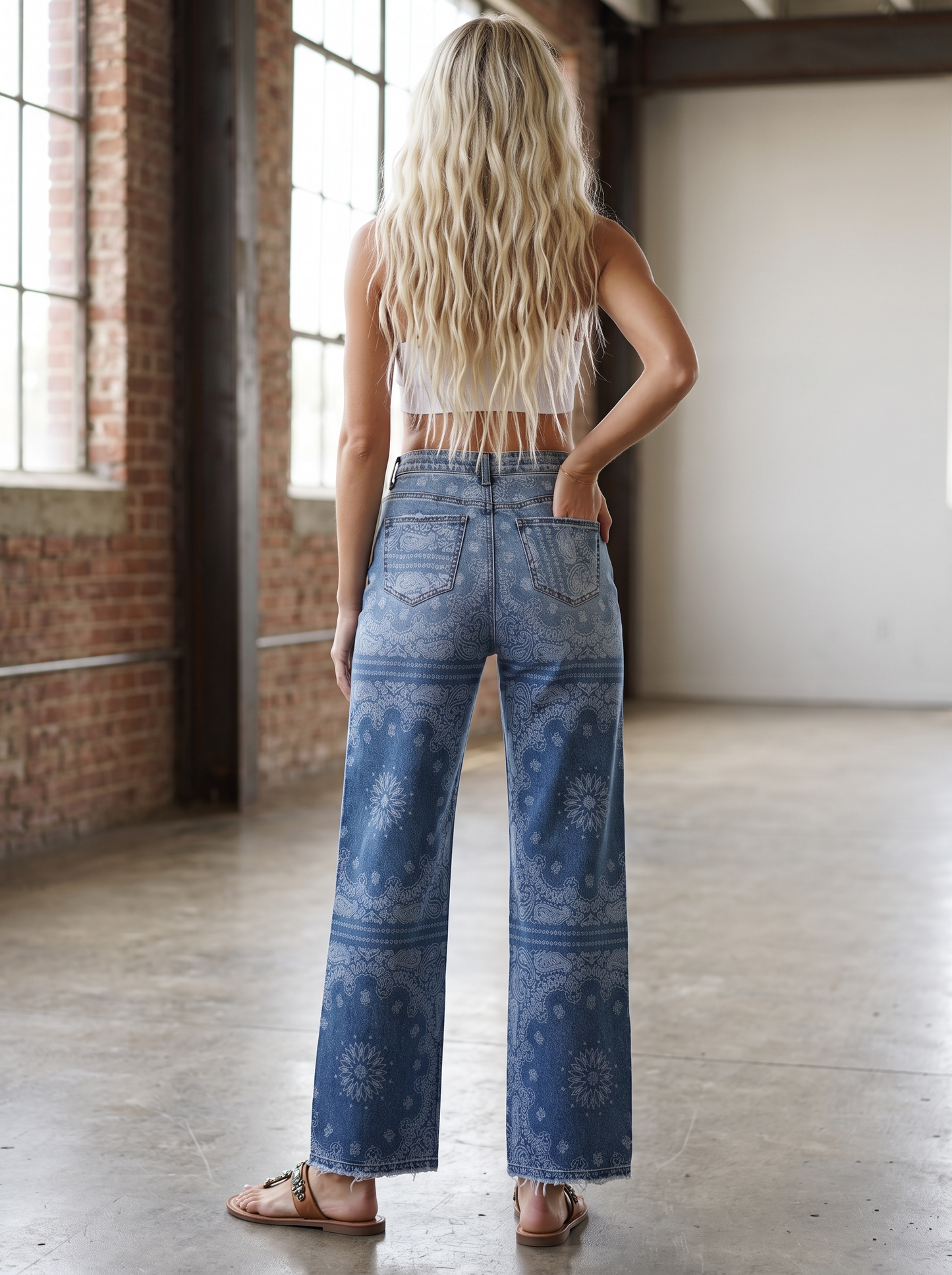 Saige Denim Boho Print Jeans