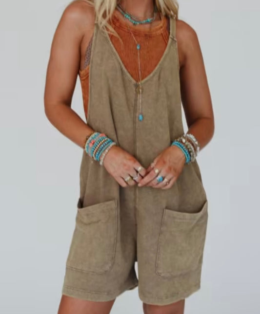 Slouchy Pocket Front Romper