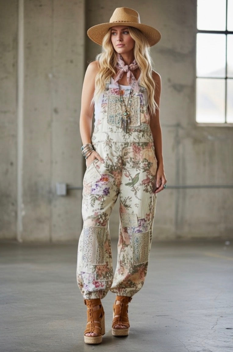 POL Floral Overalls