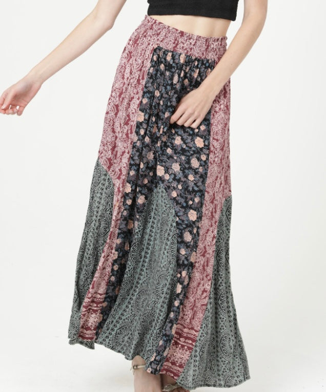 Angie Mixed Media Maxi Skirt