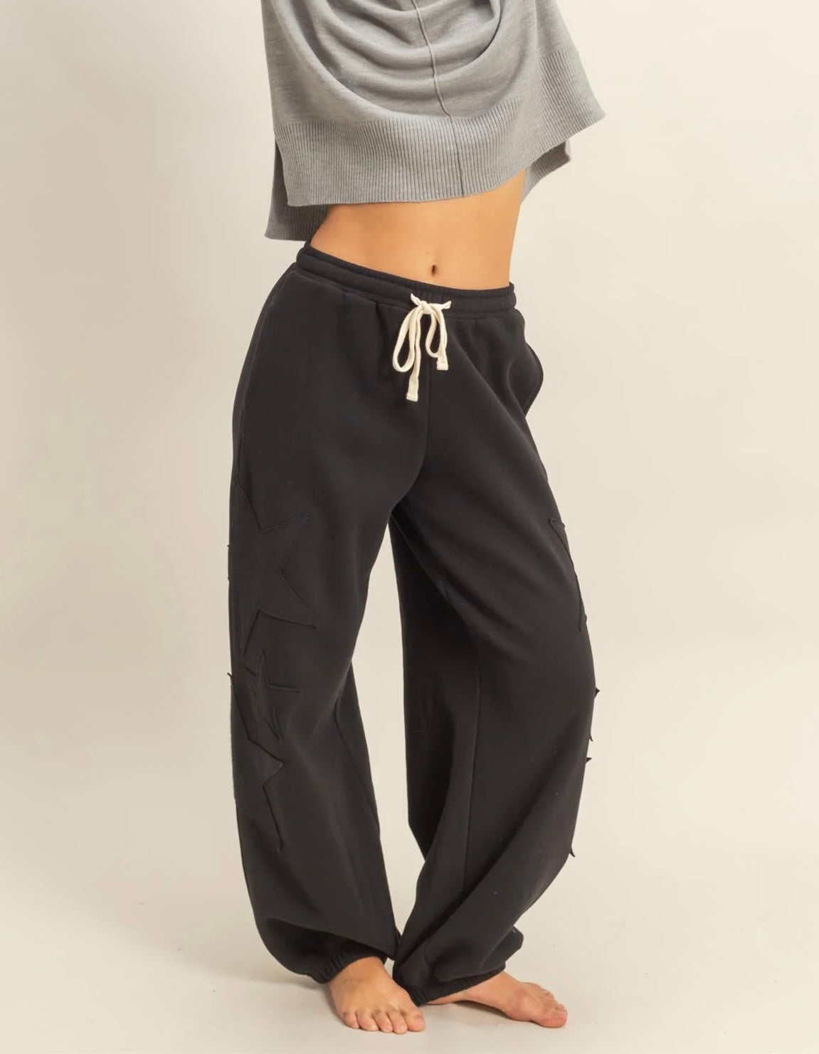 Star Patch Sweat Pants