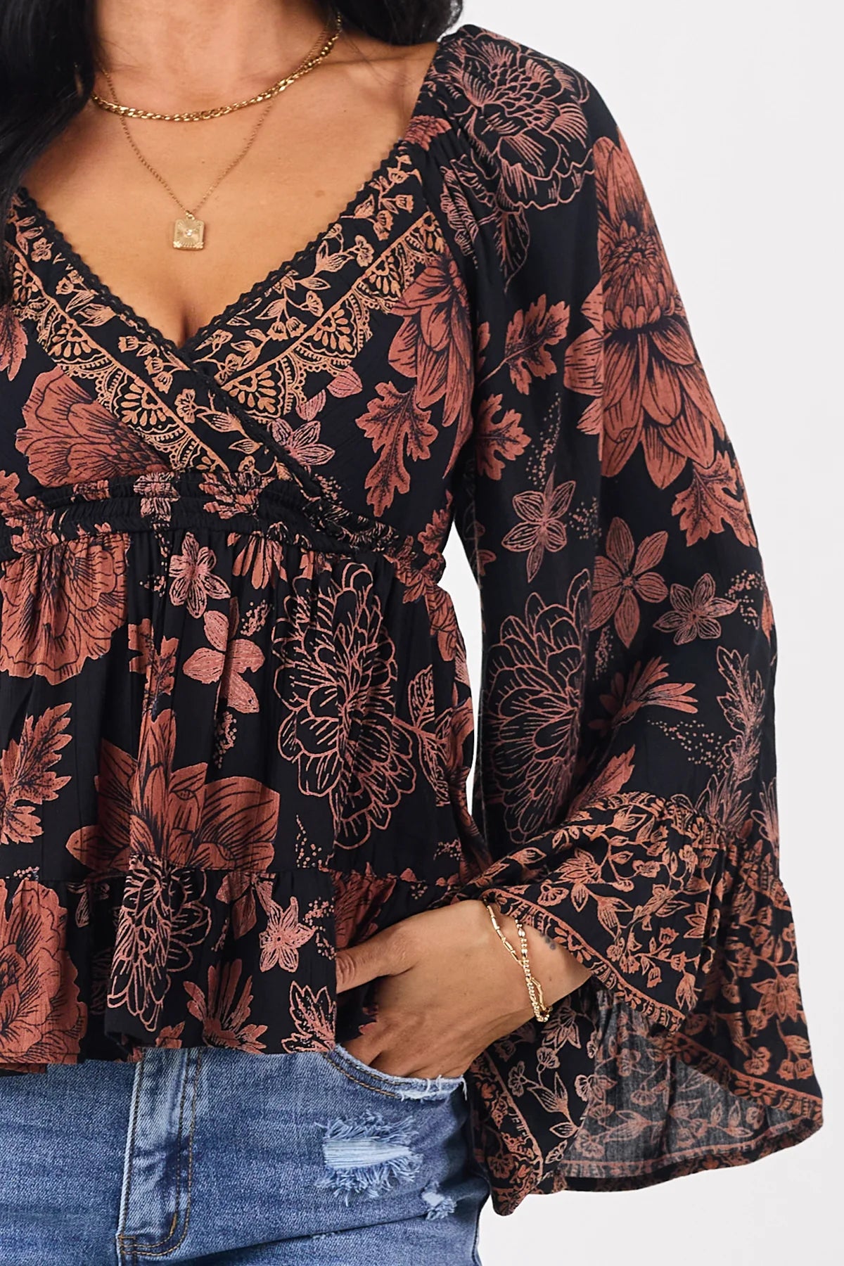 Angie Gypsy Floral Top