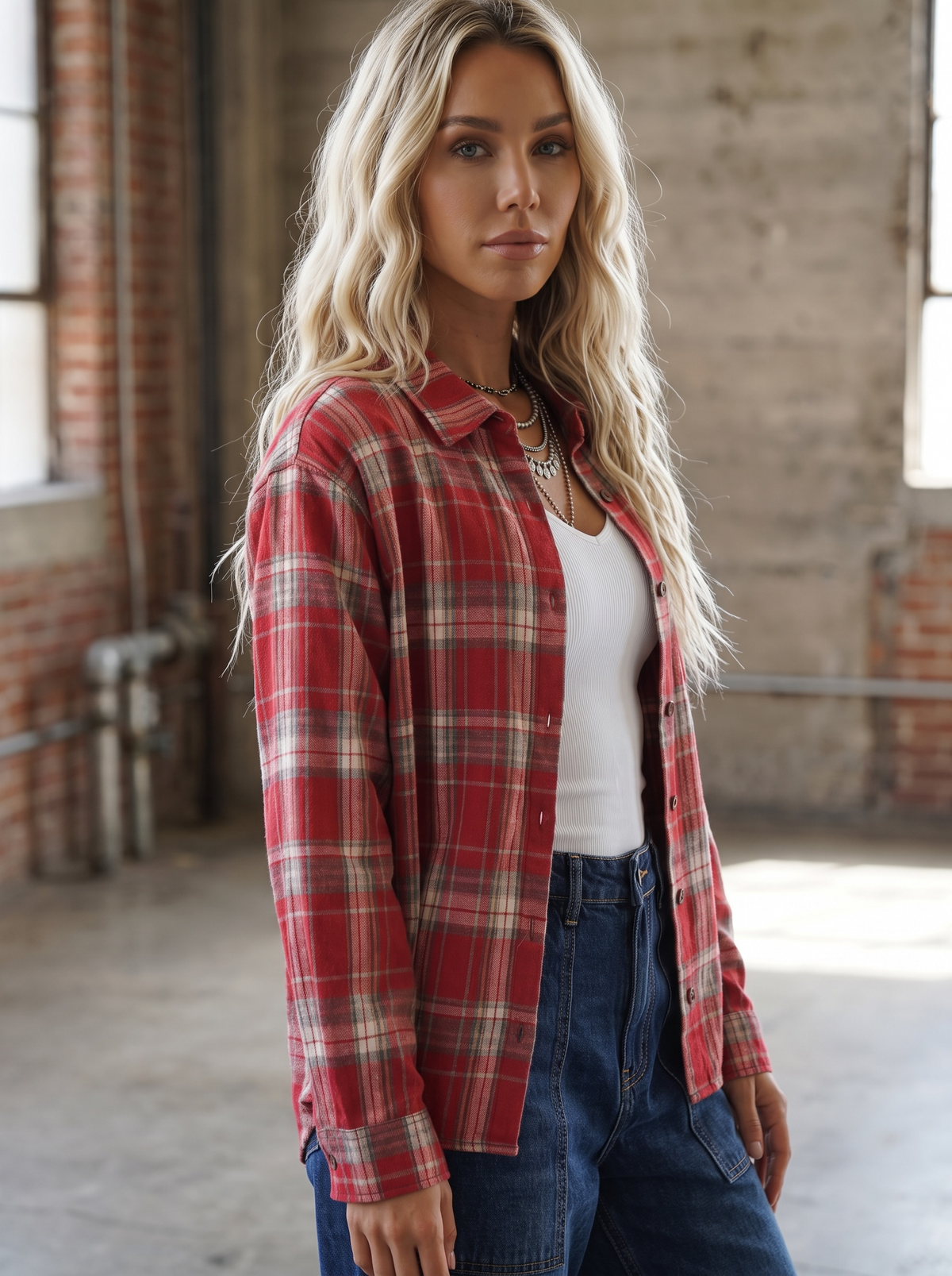 Plaid Button Down Top