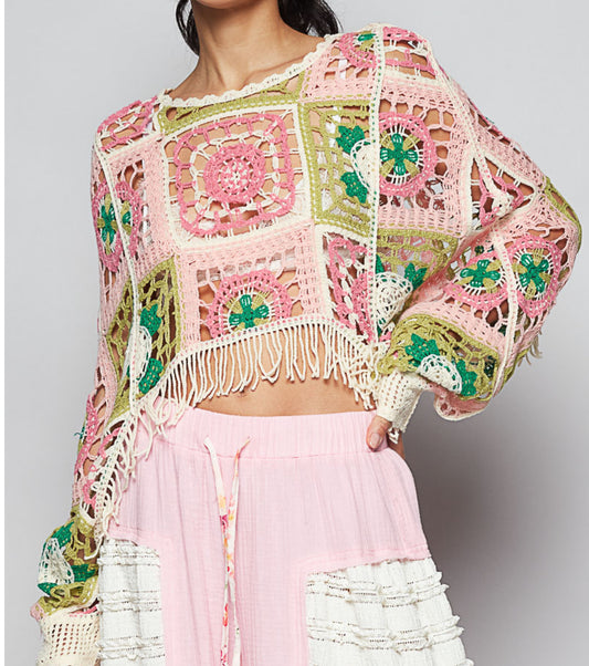 PREORDER- POL Granny Crochet Top
