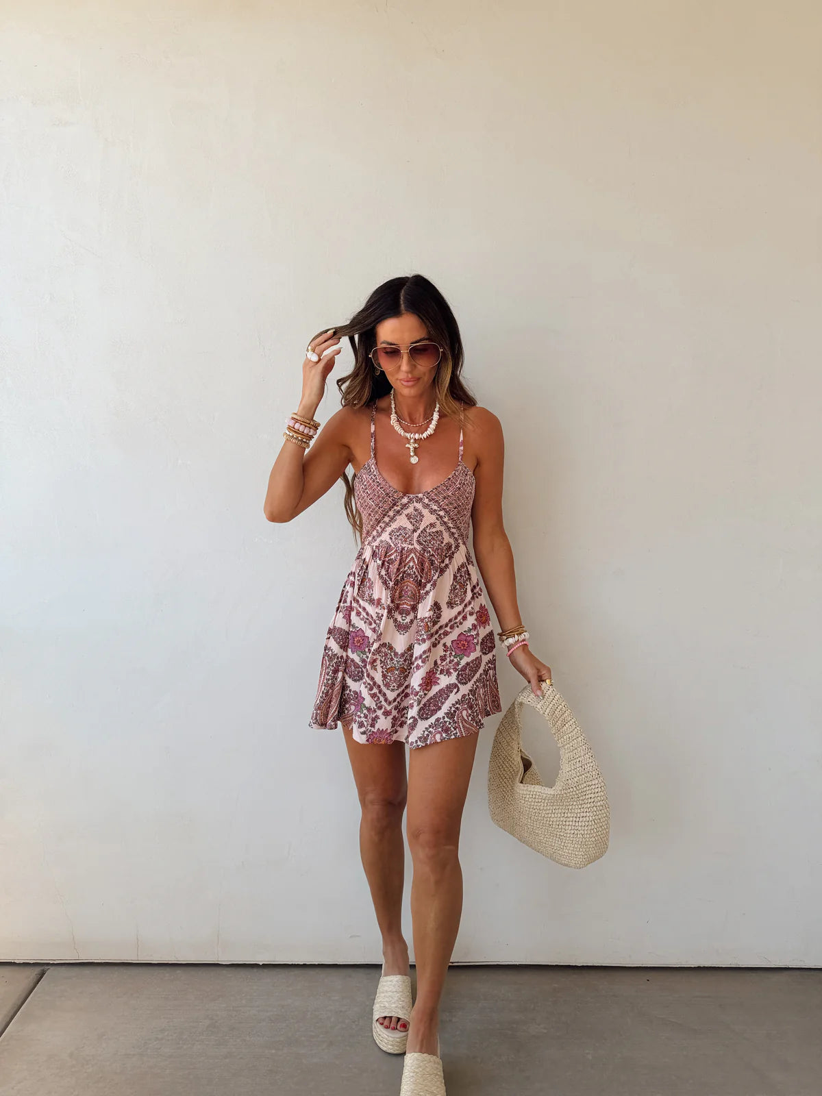 Angie Smocked Mini Dresd