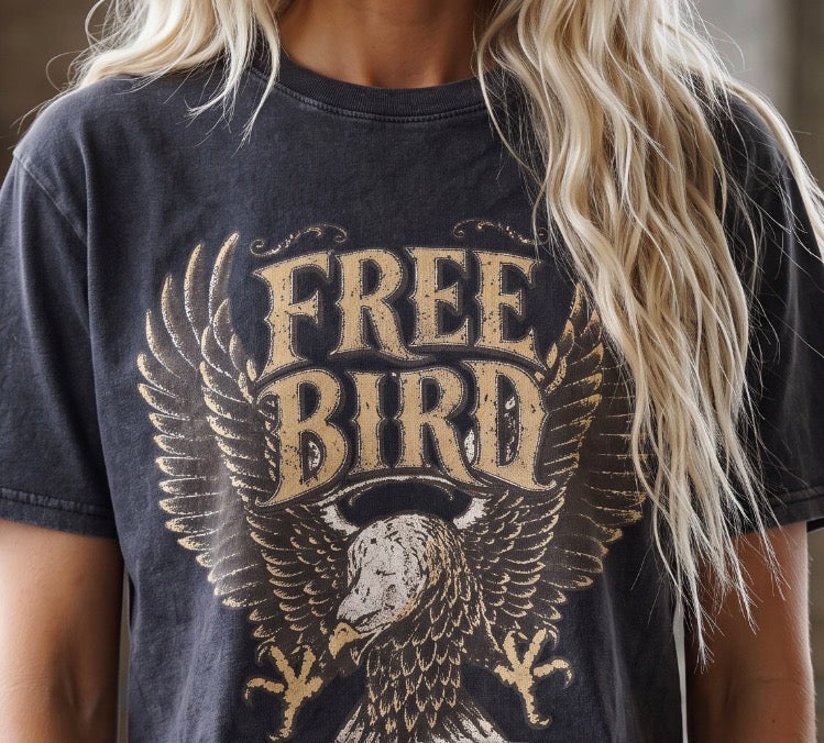 Free Bird Raw Hem Crop Tee