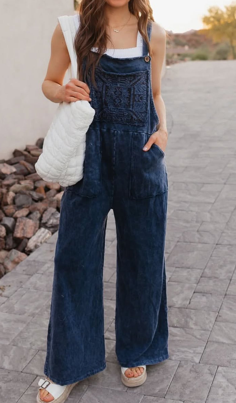 J.Her Crochet Patchwork Overalls