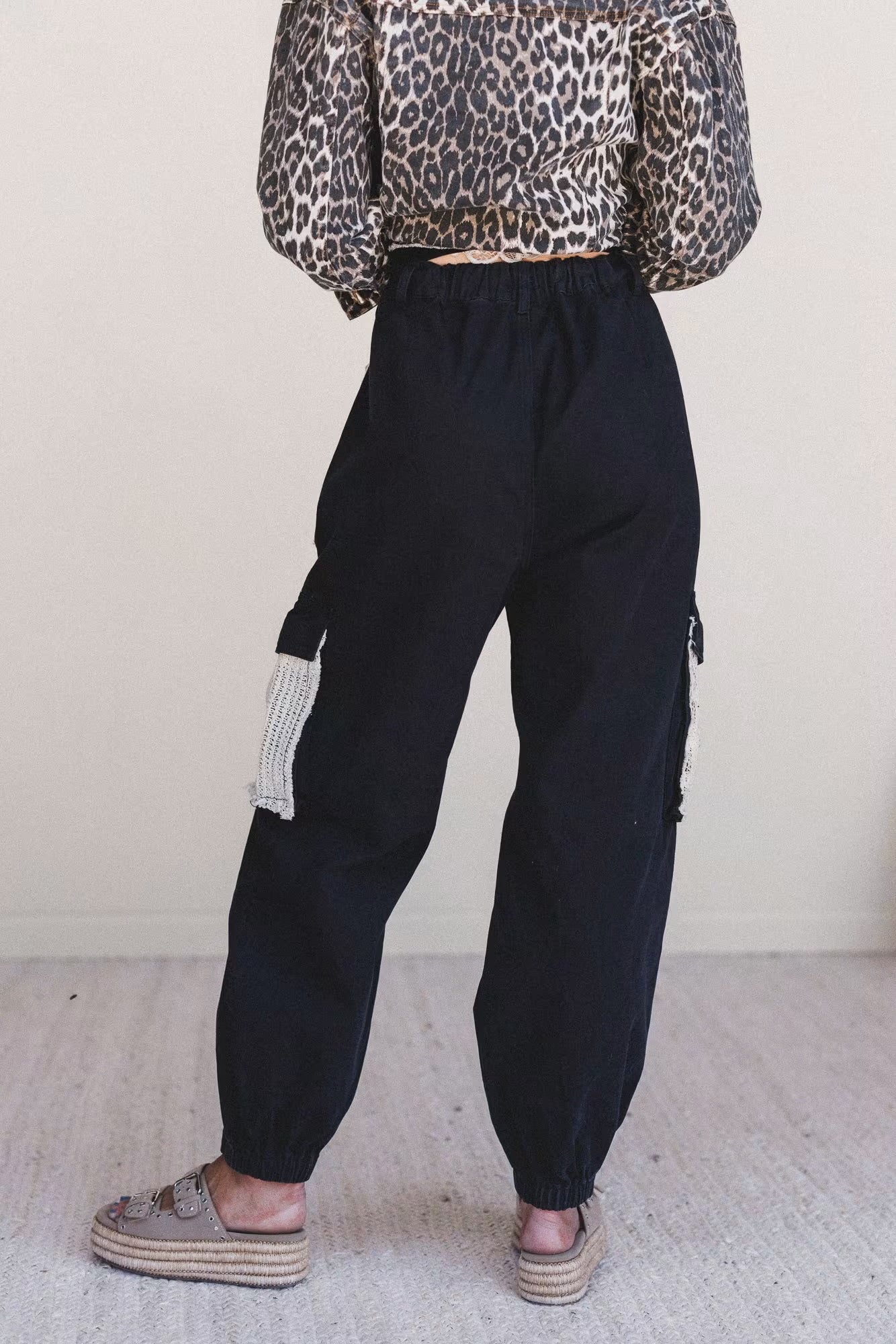 POL Black Distressed Jogger