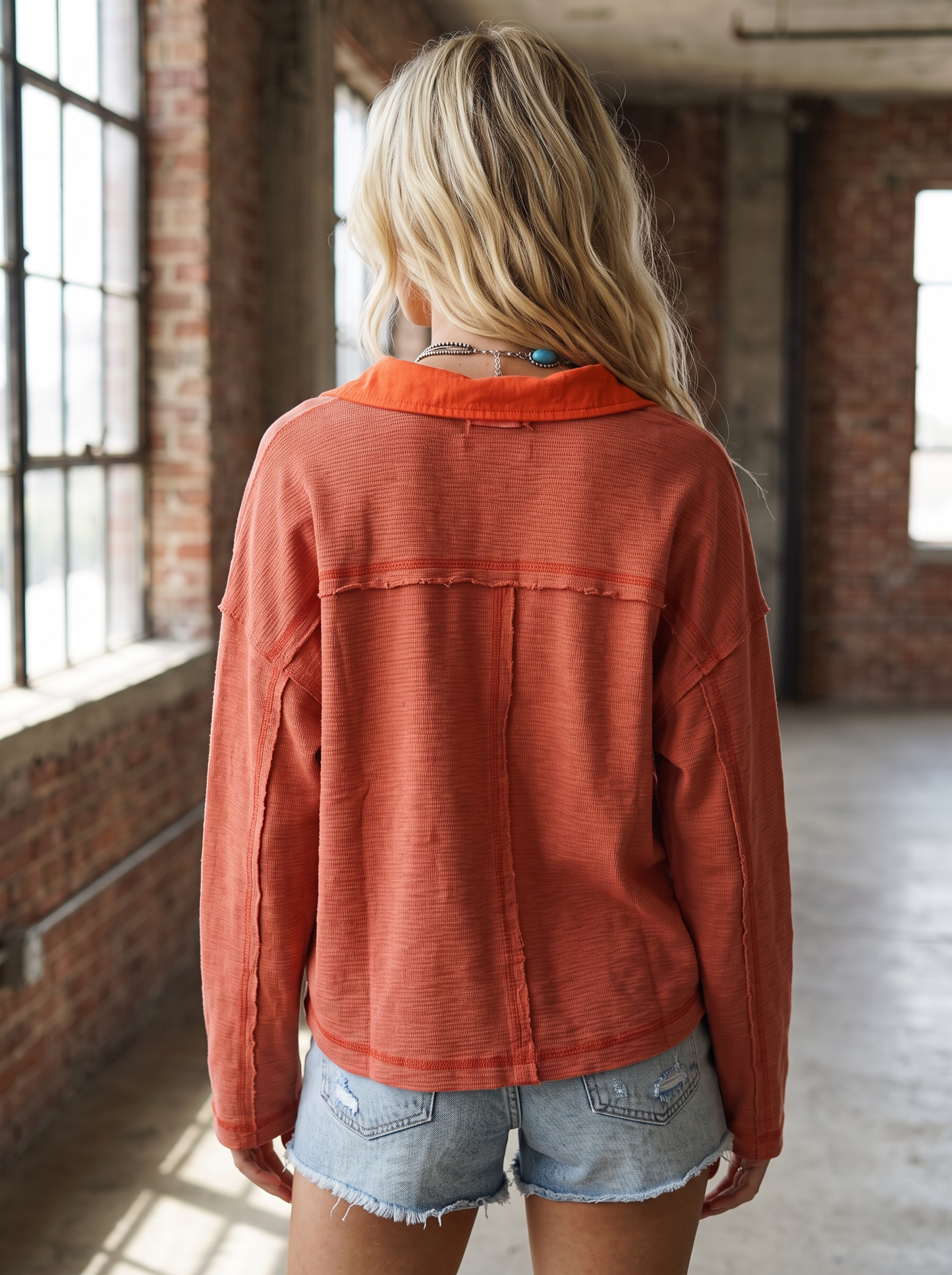 Textured Button Down Top
