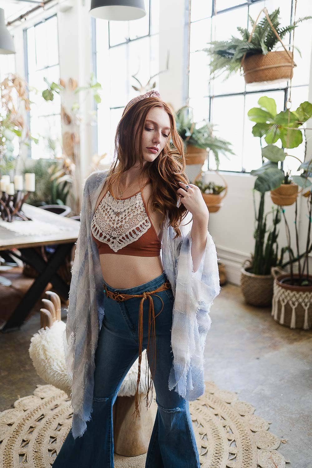 Crochet Lace High Neck Crop Top - Bestseller