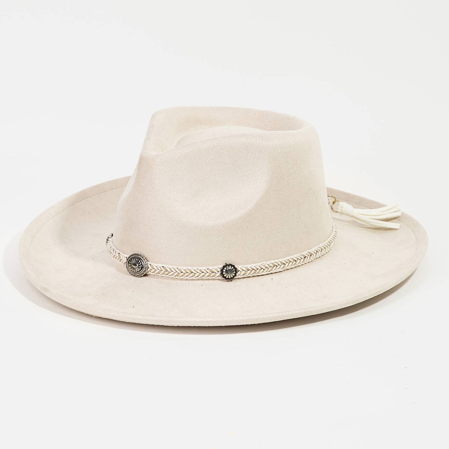 Braided Chevron Tassel Strap Fedora Hat