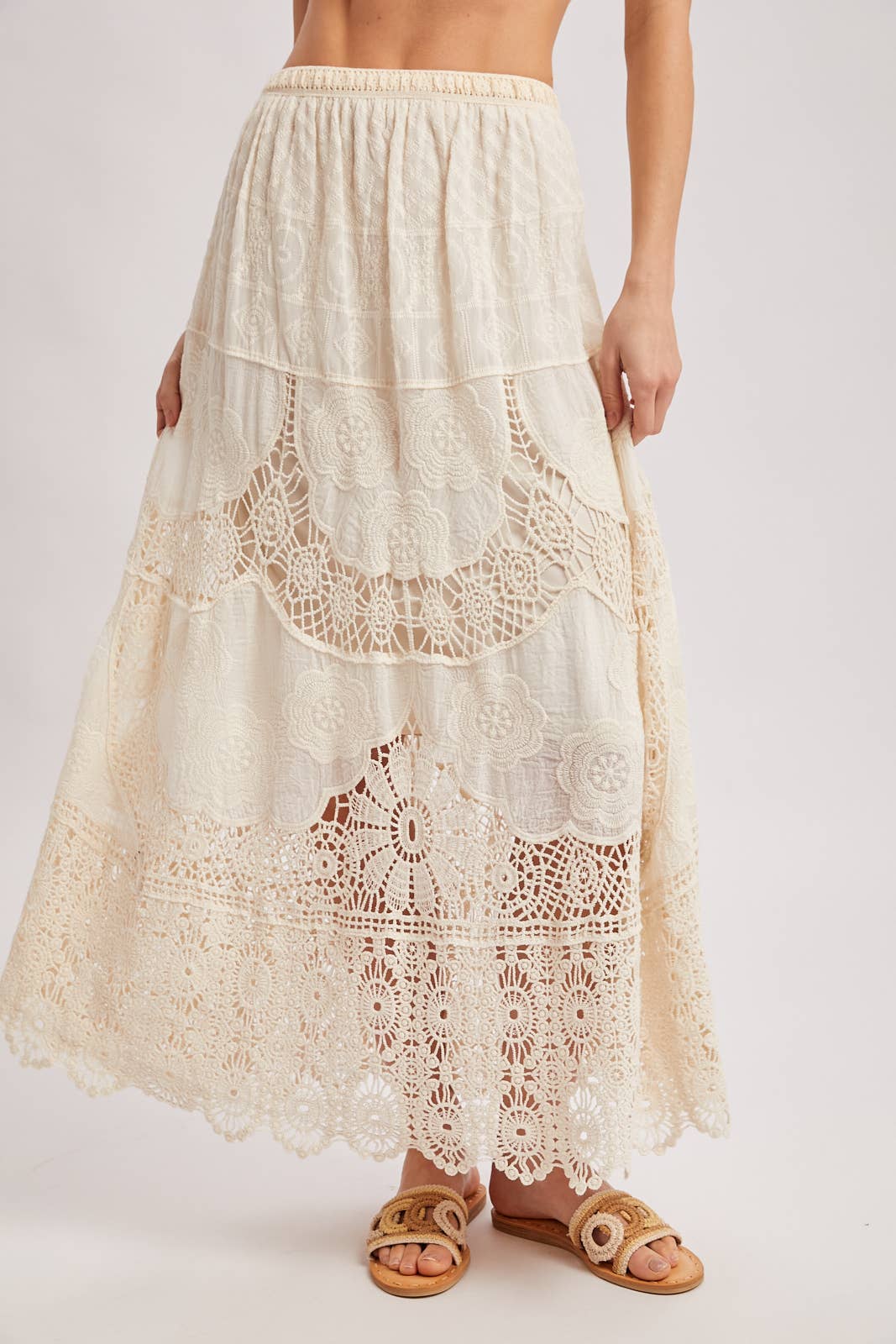 BOHO LACE MAXI SKIRT