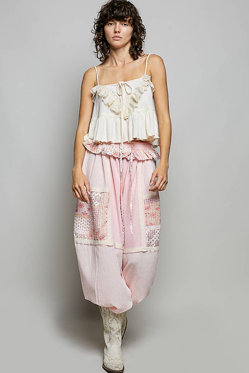 Romantic Lace Ruffle Tiered Cami Top