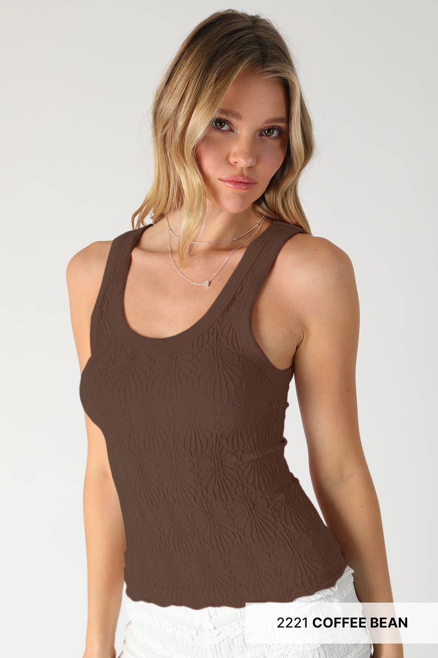 NS8458 - Reversible Lace Textured Tank Top