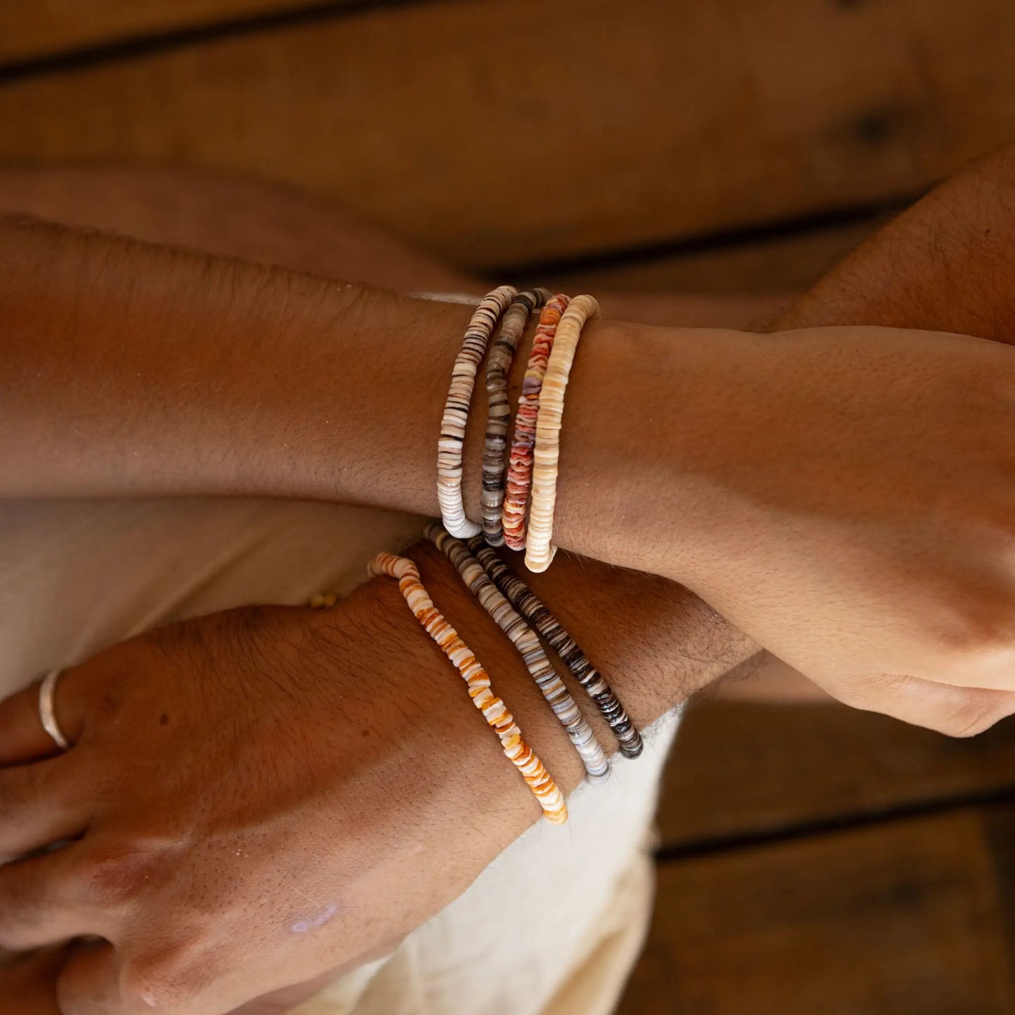 Pakui Natural Beaded Surf Bracelet, Adjustable Mens Bracelet
