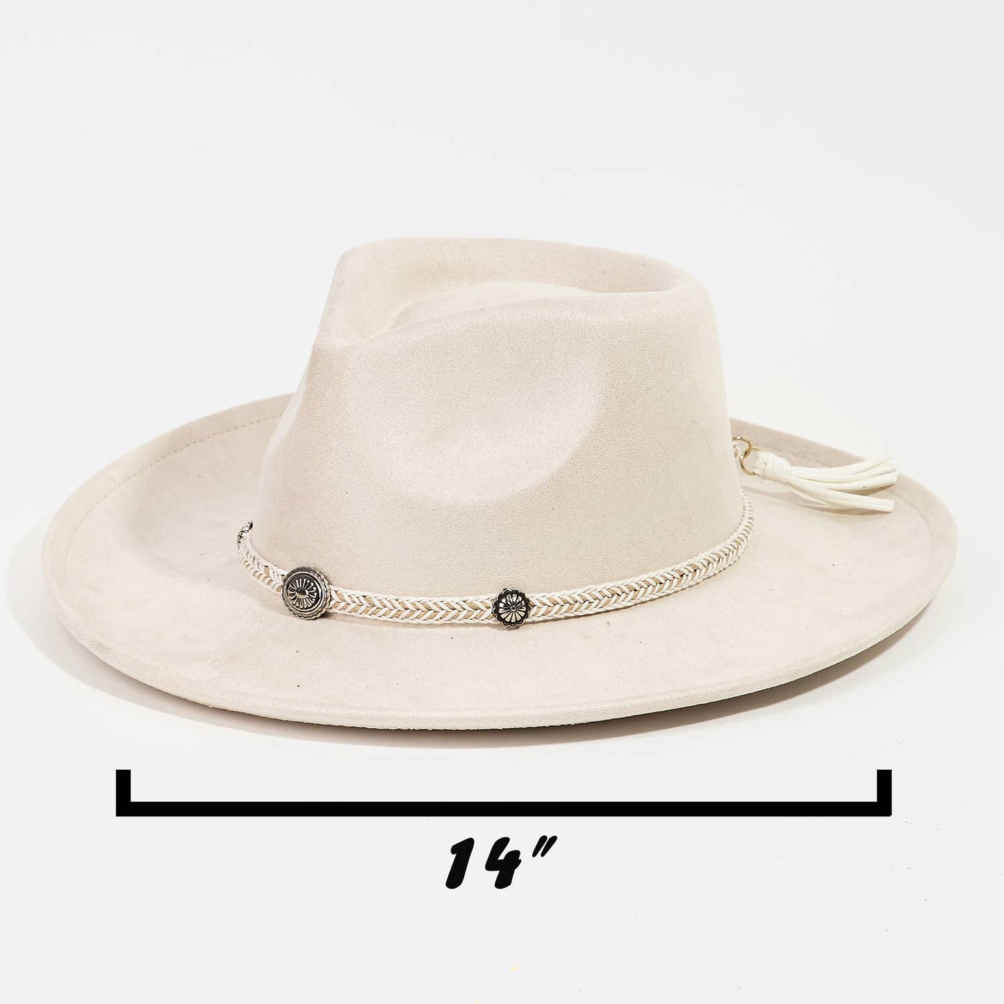 Braided Chevron Tassel Strap Fedora Hat