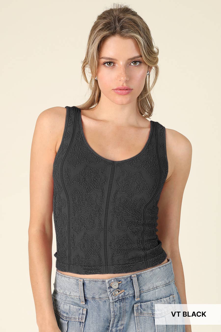 NS8525 - Vintage Reversible Textured Top