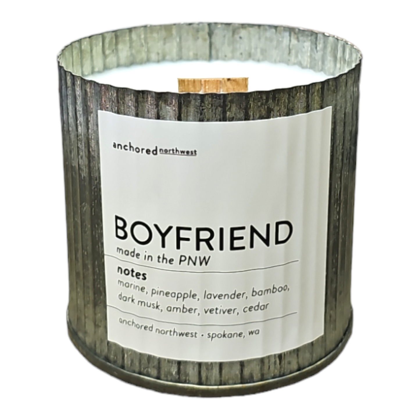 Boyfriend Rustic Vintage Farmhouse Wood Wick Candle