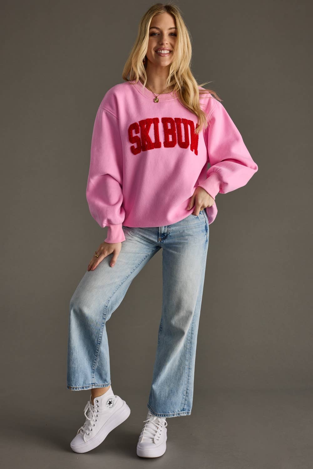 Pink Ski Bum Sweatshirt