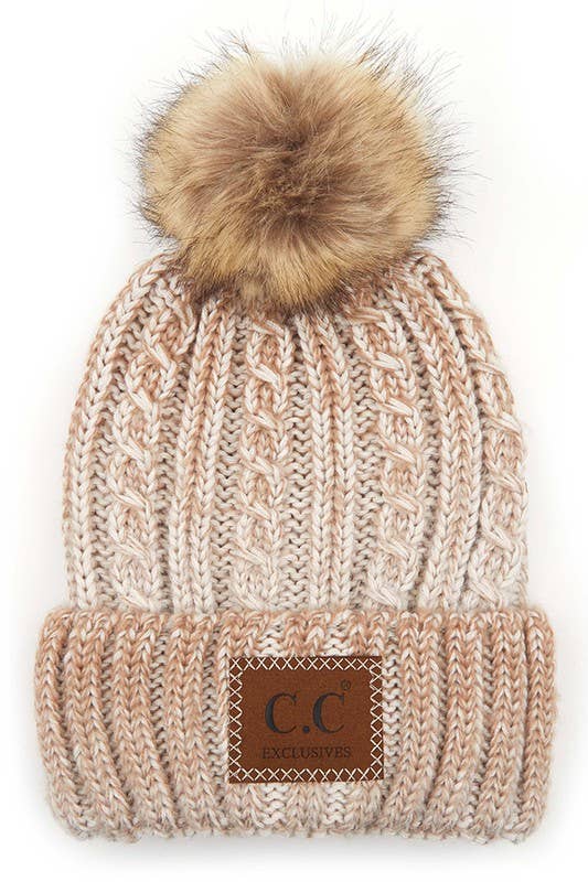 C.C Ombre Cable Knit Beanie