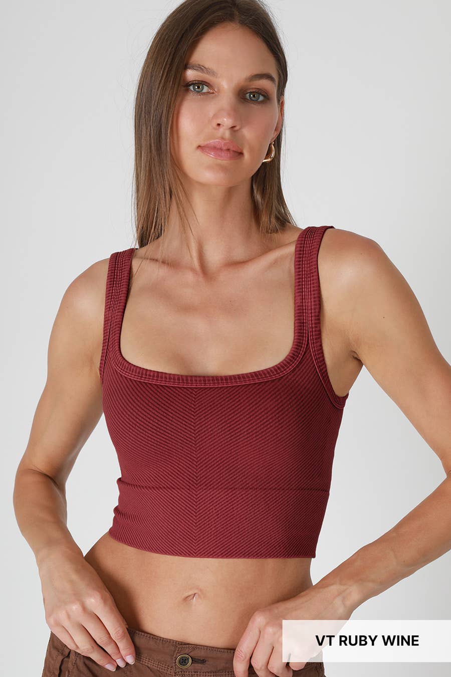 NS7923 - Vintage Chevron Crop Top