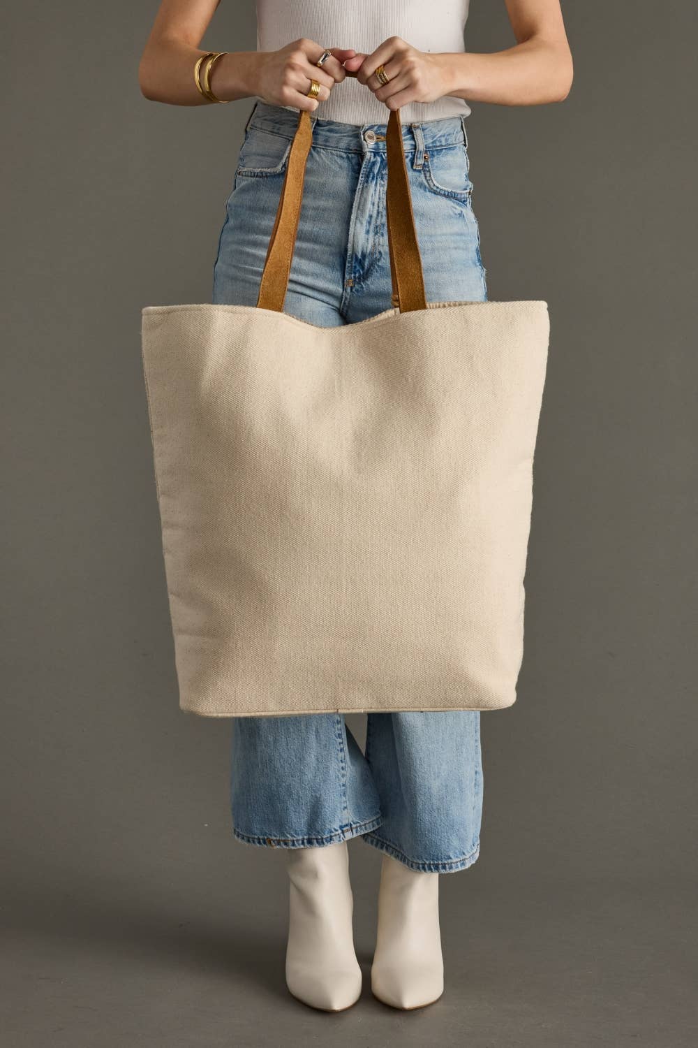 Cream, Tan & Black Aztec Tote