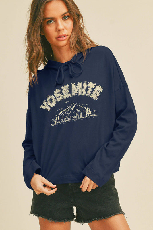 Yosemite Graphic Long Sleeve Hooded T-Shirt