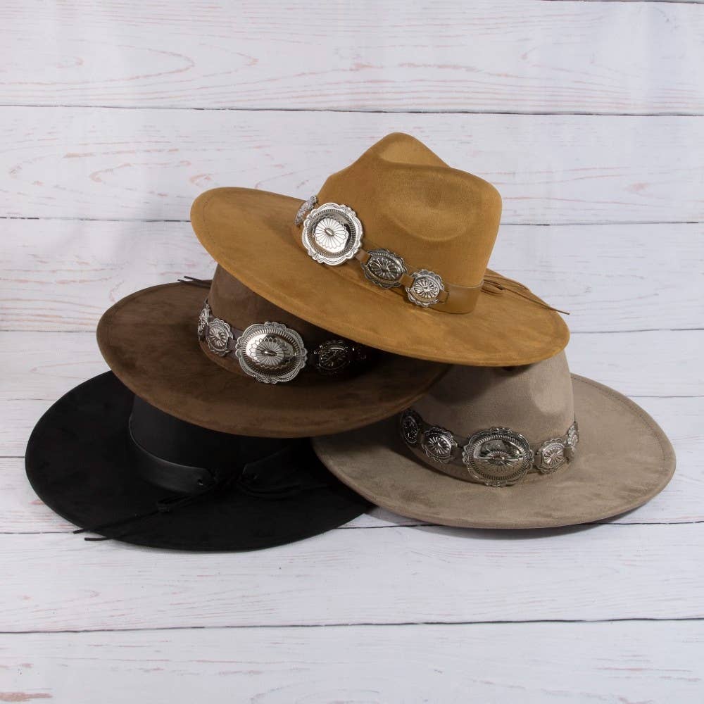 Oversized Concho Band Western Hat