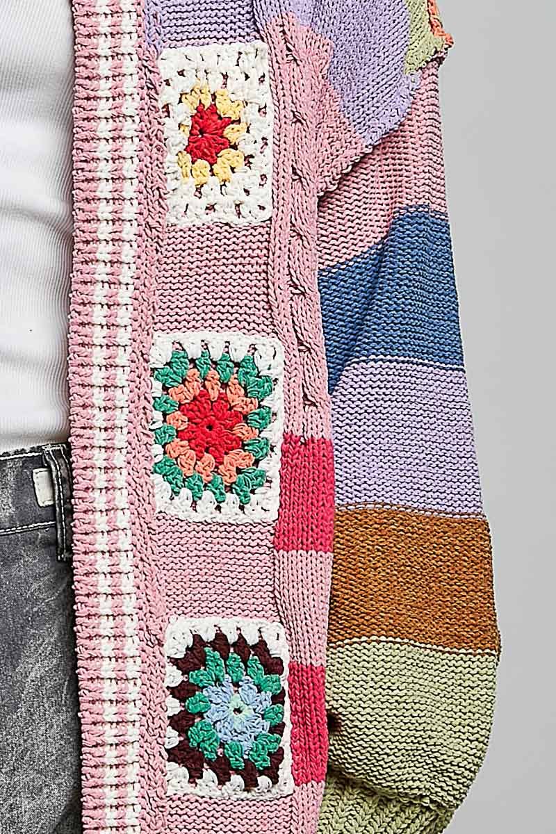 PREORDER - POL Chenille Granny Tile Cardigan