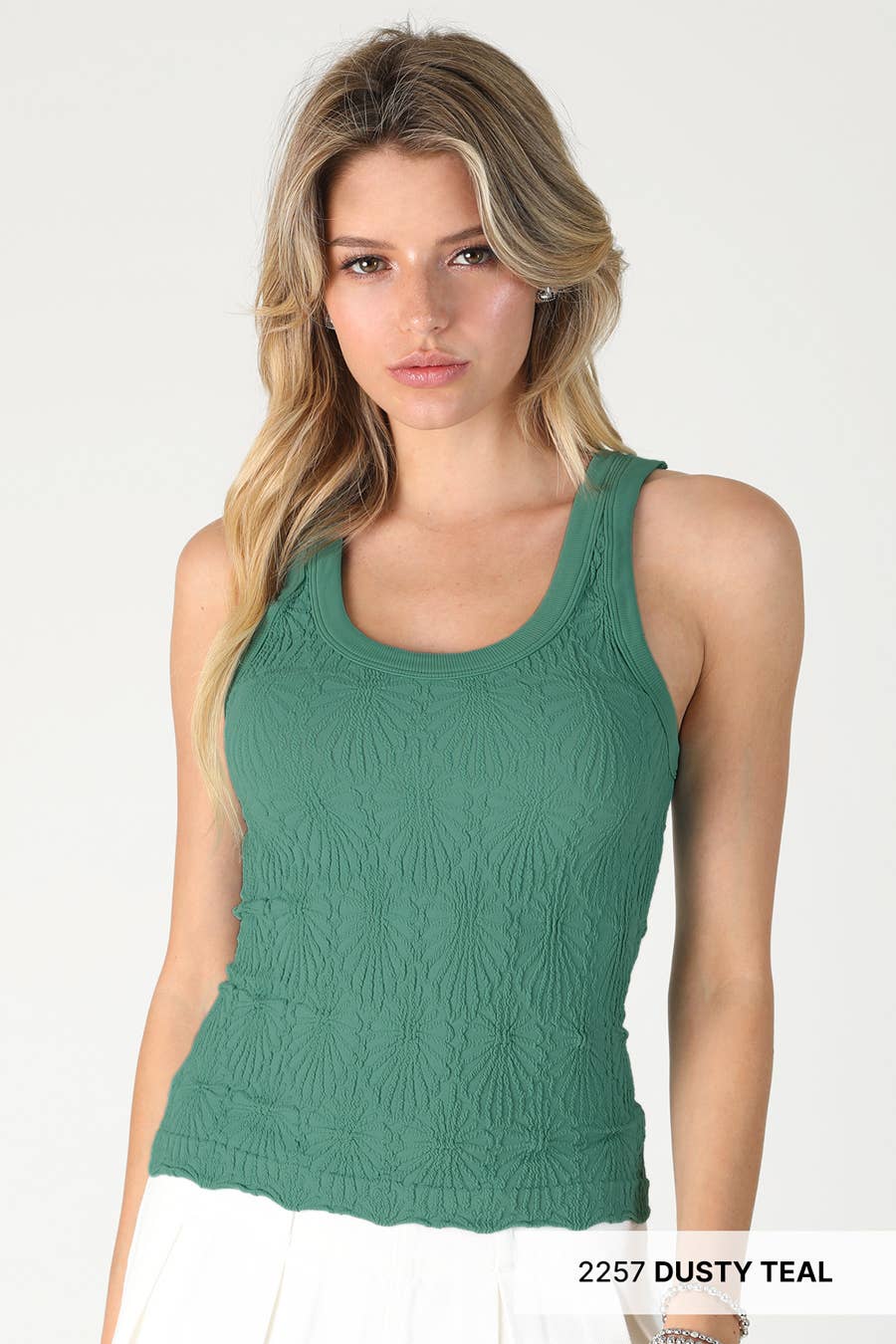 NS8458 - Reversible Lace Textured Tank Top