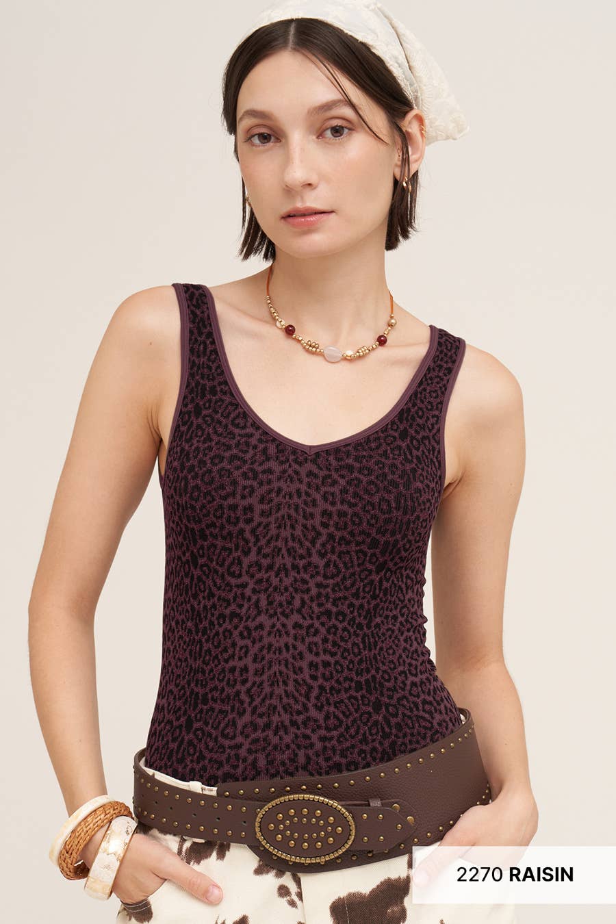 NS8605- Reversible Leopard Tank Top