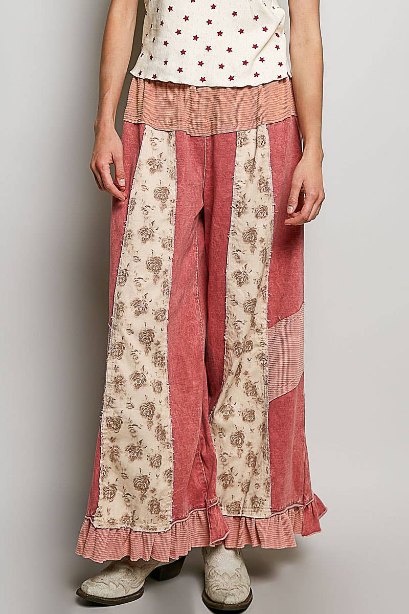 POL French Terry Ruffle Hem Pants
