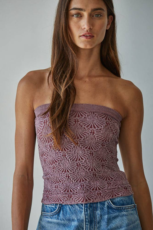 S1241A | Knit Modal Nylon Spandex Seamless Jacquard Tube Top