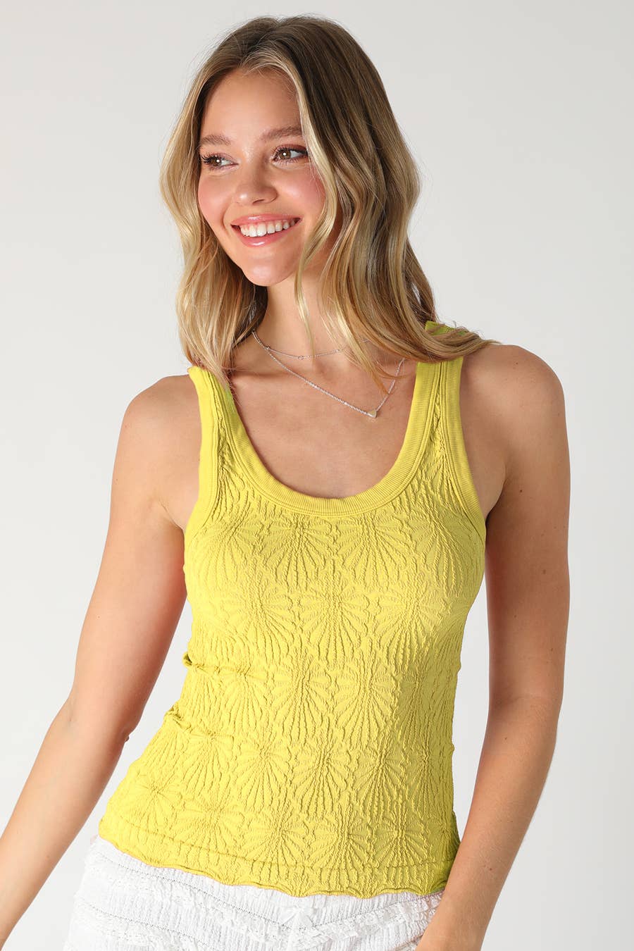 NS8458 - Reversible Lace Textured Tank Top