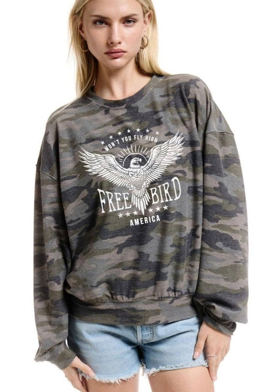 Free Bird America Graphic L/S Pullover