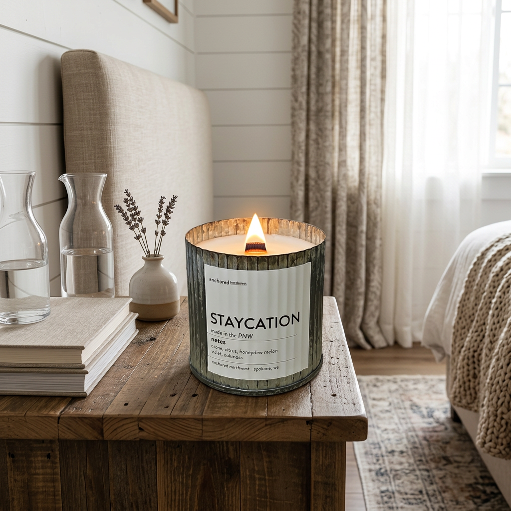 Staycation | Fresh & Relaxing Wood Wick Candle