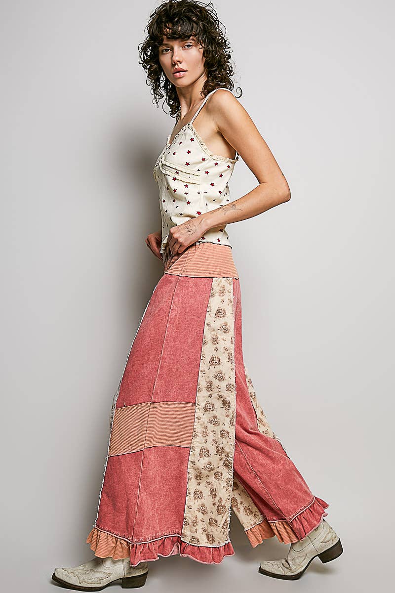 POL French Terry Ruffle Hem Pants