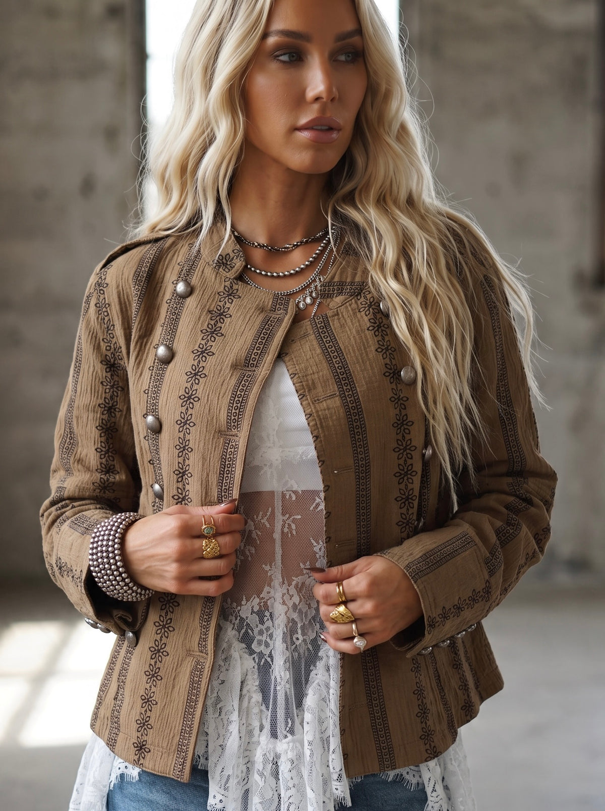 Mittoshop Print Military Jacket