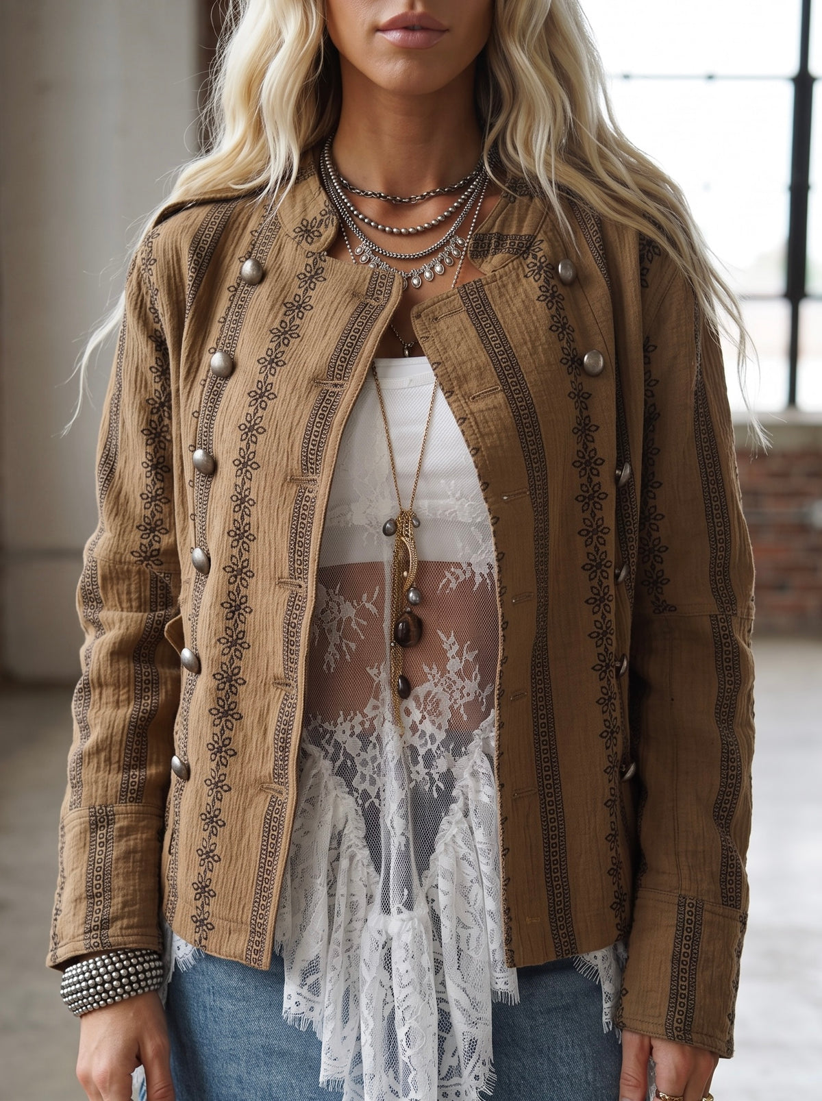 Mittoshop Print Military Jacket