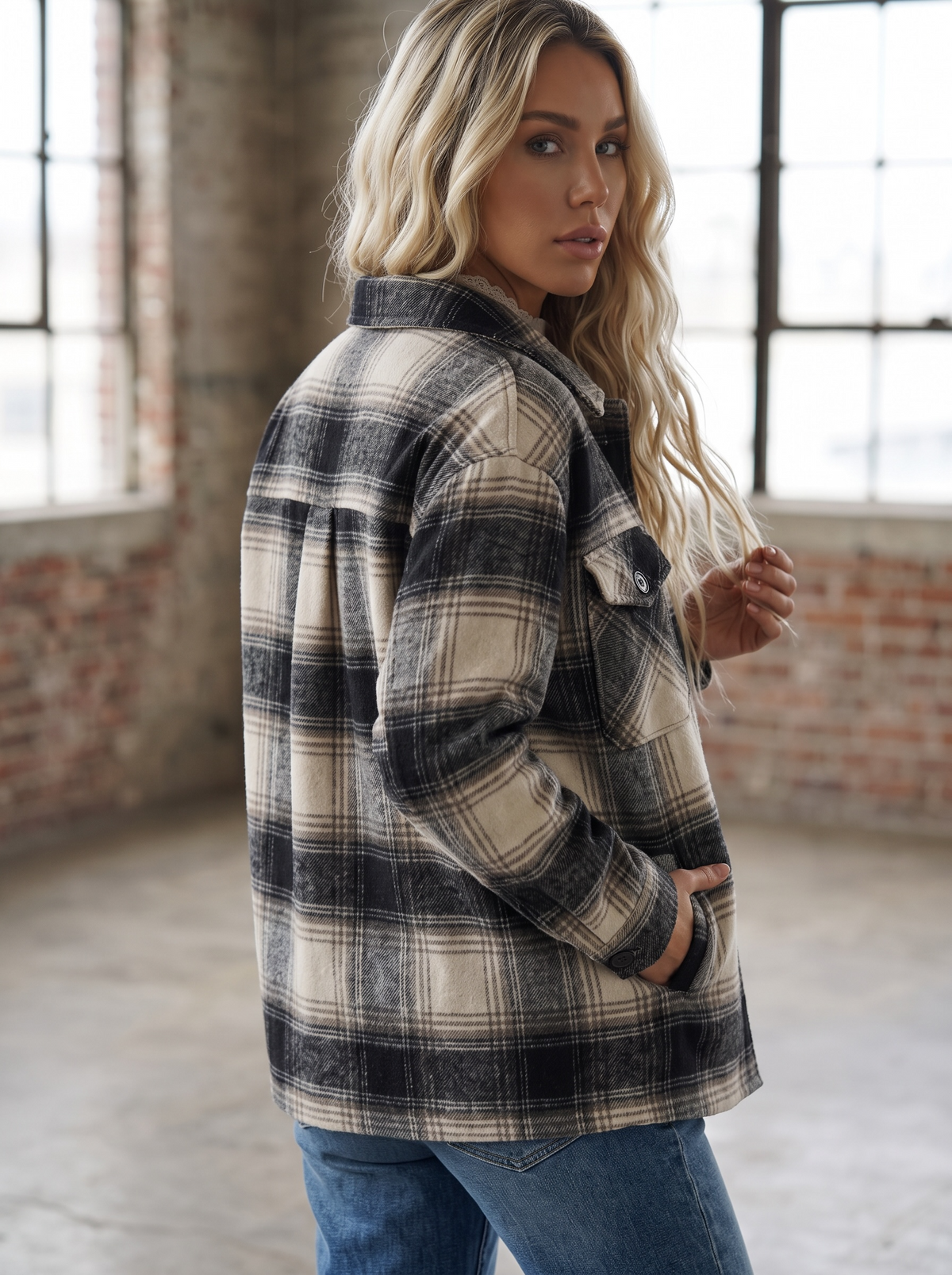 Sherpa Lined Flannel Shacket