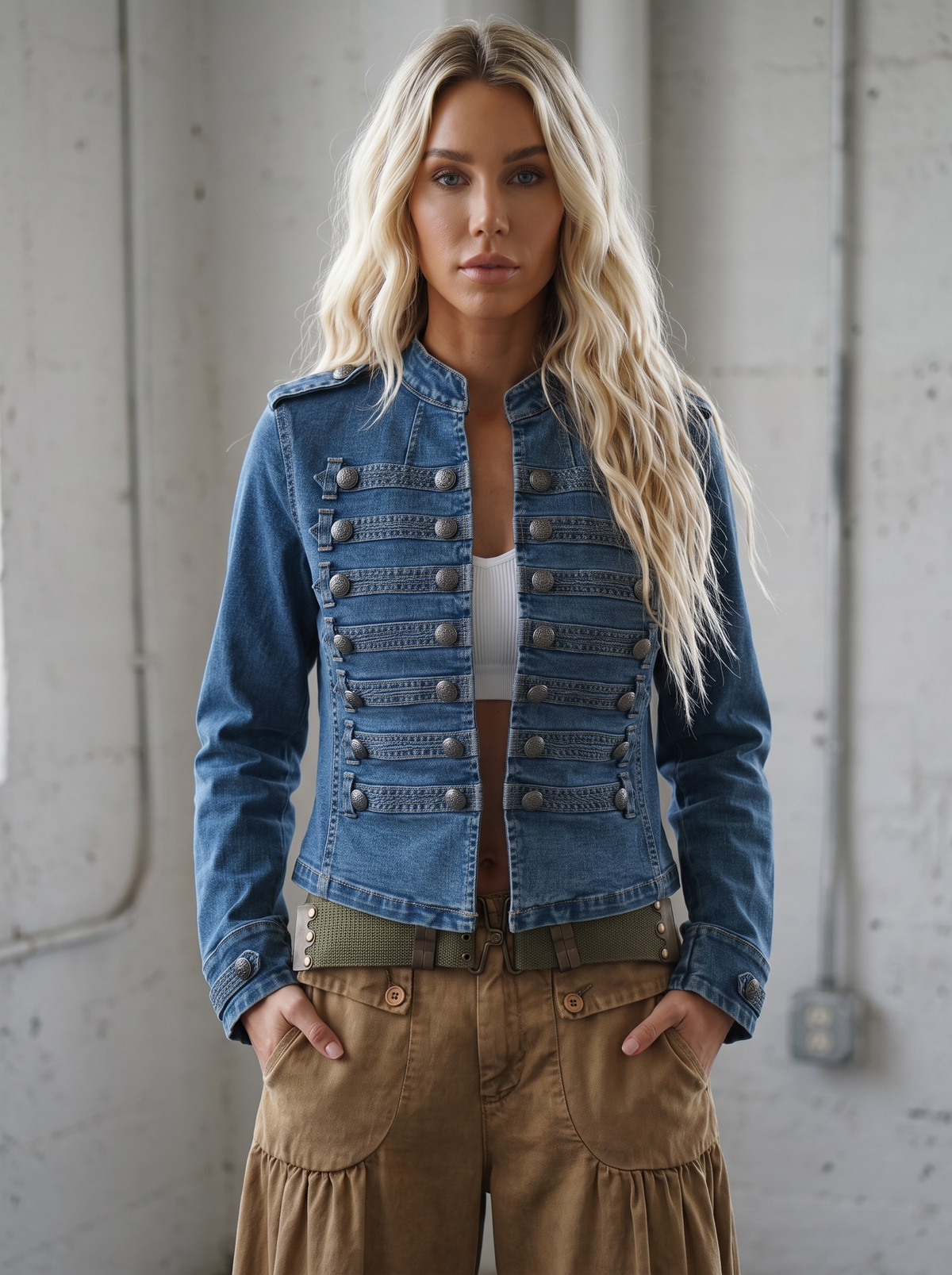 Denim Military Jacket