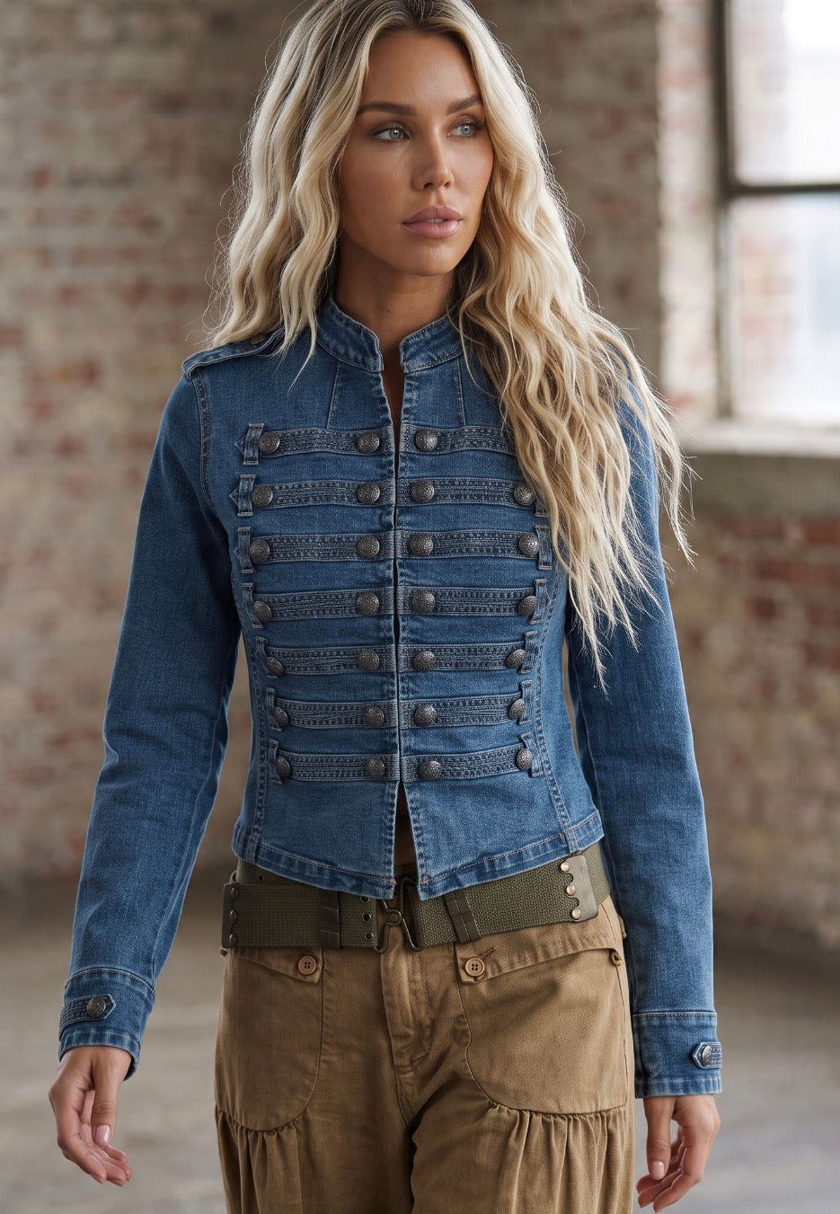Denim Military Jacket