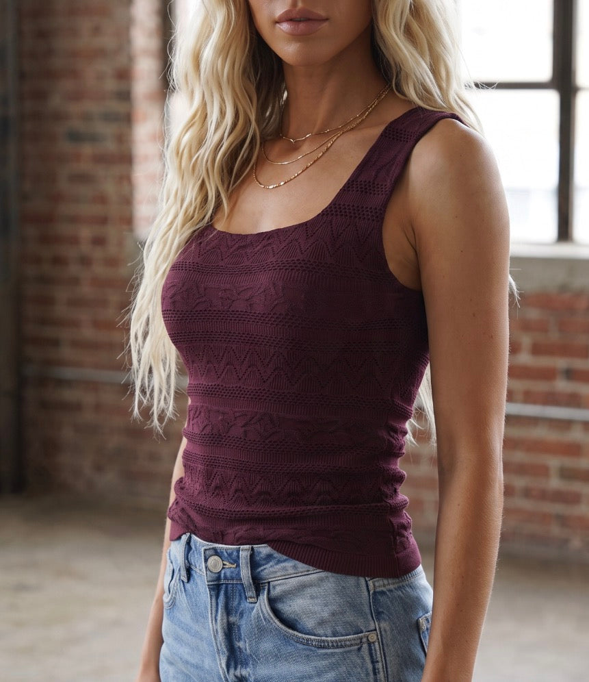 Nikibiki Lace Textured Tank