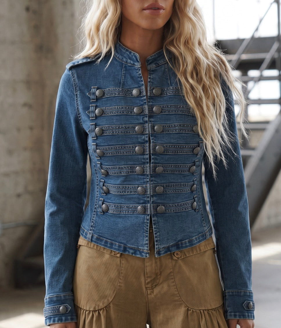 Denim Military Jacket