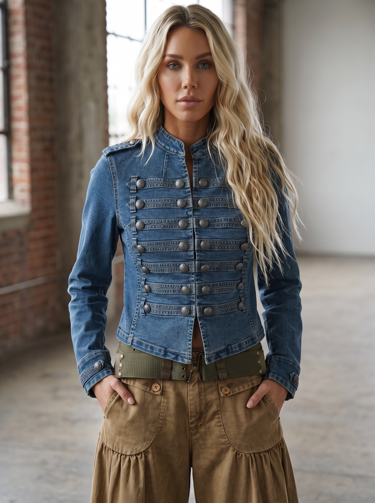 Denim Military Jacket
