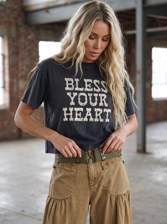 Bless Your Heart Graphic Crop Tee
