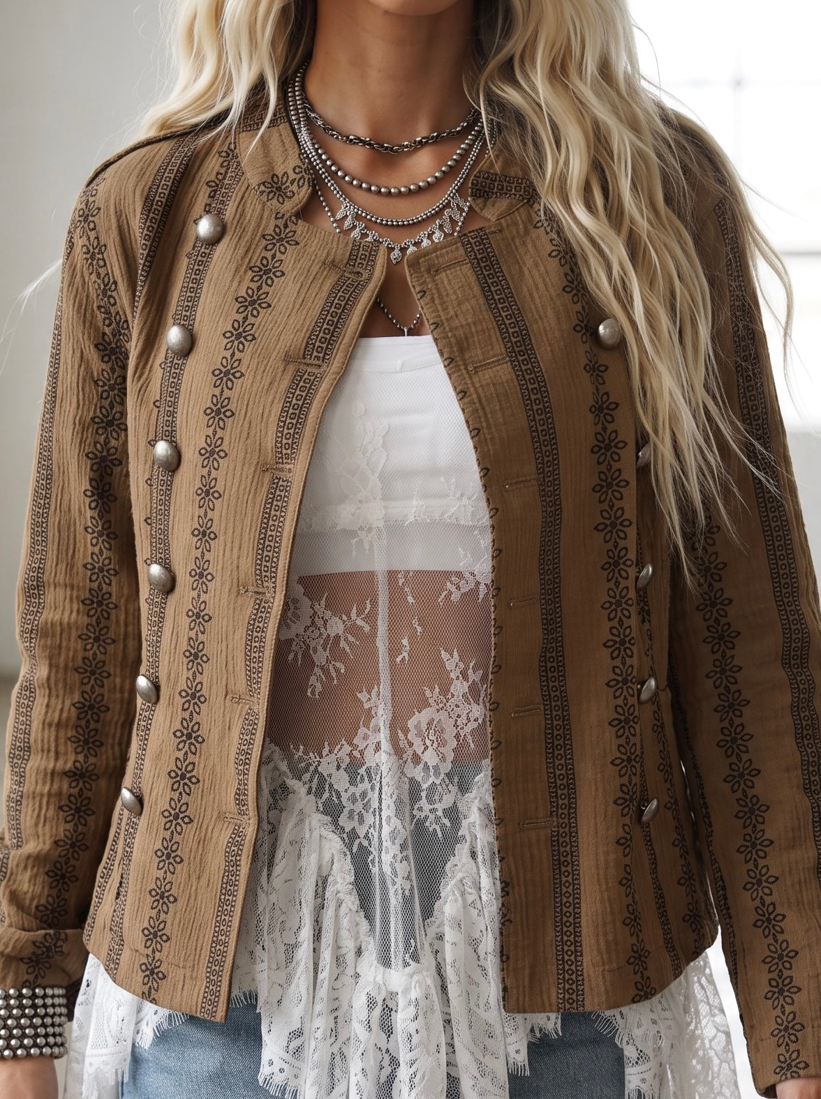 Mittoshop Print Military Jacket