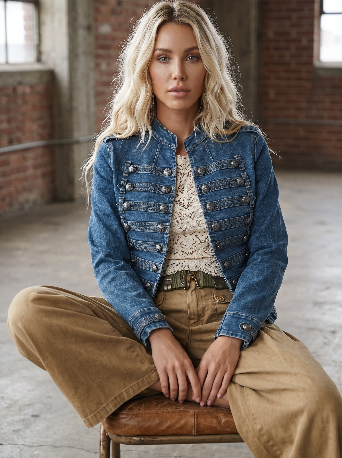 Denim Military Jacket