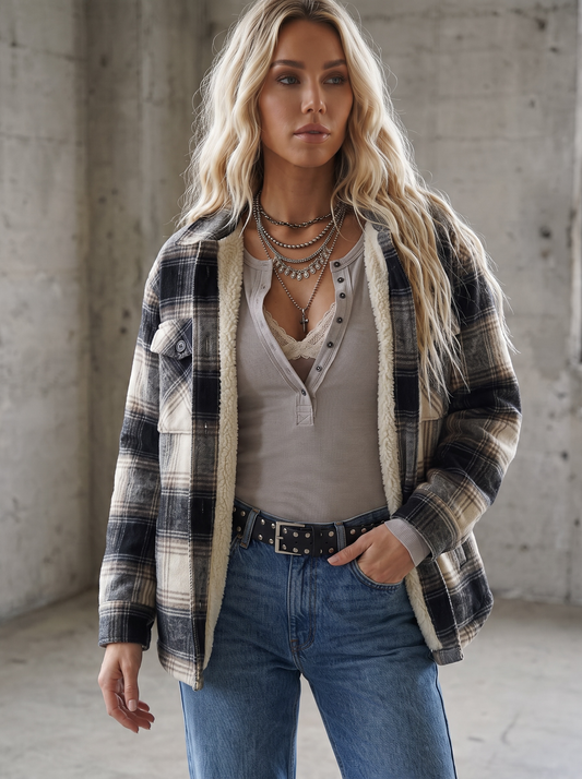 Sherpa Lined Flannel Shacket